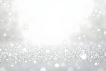 Sparkling Silver Glitter with Bokeh Lights Holiday Celebration Background
