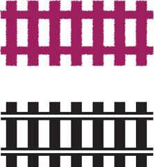 Parallel Paths A Bold Contrast of Stylized Train Tracks in Magenta and Black Representing Movement, Structure, and Industrial Art