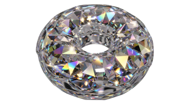  3D silver ring with diamonds