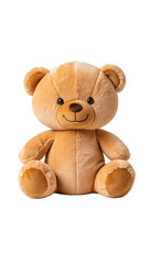Fototapeta premium 3D Render of a Chubby Bear Plush Sitting Upright, Facing Forward with Soft Fur