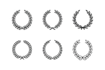 wreath backrest decor line art vector illustration