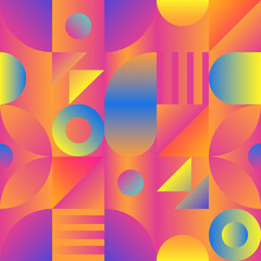 Minimalistic bauhaus pattern. Futurisic design with gradients and noise.