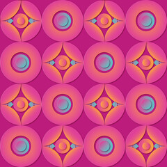 Minimalistic bauhaus pattern. Paper cut futuristic design with gradients and noise.