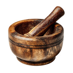 Wooden Mortar and Pestle: Rustic Kitchen Tool, Herbal Remedy, Spice Grinding