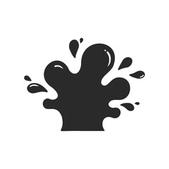 Obraz premium Black cartoon splash shape isolated on white background