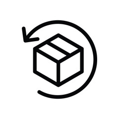 Free returns box icon line symbol