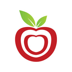 Organic Fruit Tech Icon Apple Logo Design Vector.
