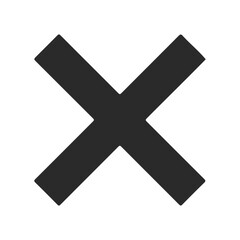 Obraz premium Minimalistic black cross symbol on white background