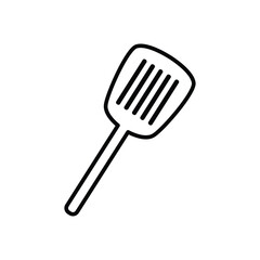 Spatula icon line isolated on white background