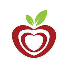 Organic Fruit Tech Icon Apple Logo Design Vector.