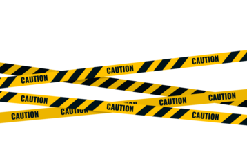Warning tapes. Yelow and black danger lines. PNG 