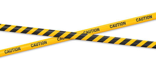 Warning tapes. Yelow and black danger lines. PNG 