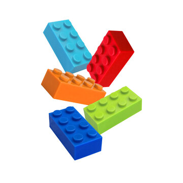 colored building blocks on transparent background png