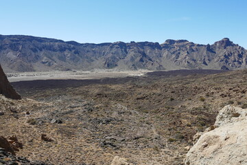 Fels an der Felsformation Roques de García im Hochland Las Cañadas auf Teneriffa