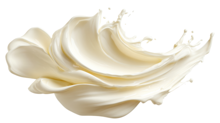 Cream swirl on transparent background, smooth and elegant