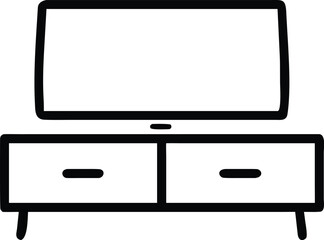 Modern flat screen television unit with clean outline design
