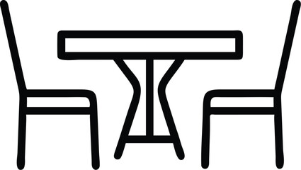 Simple illustration of a dining table and chair for interior design and home decor concepts