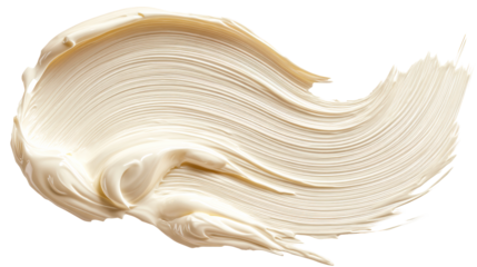 Creamy texture spread on a transparent background for design use