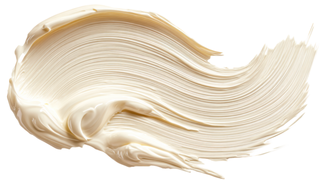 Creamy texture spread on a transparent background for design use