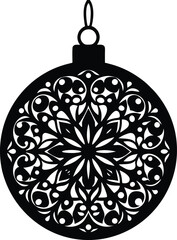 Fototapeta premium Ornate christmas ornament silhouette vector design