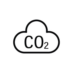 CO2 carbon dioxide emissions vector icon