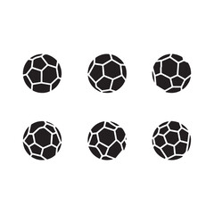 Football ball vector icon set. Soccer balls icons. Soccer ball icons, football or soccer ball icon set in different styles, football simple black style, Vector illustration eps.