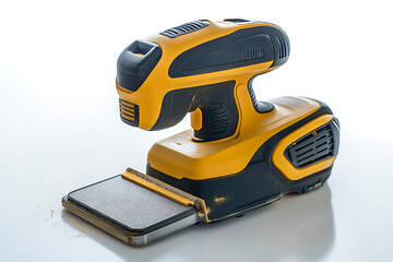 Fototapeta premium Yellow and black power tool with a cleaning brush attachment