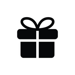 Gift box with ribbon icon vector flat design
