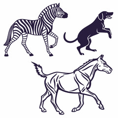 Black Silhouette Icons Of Vintage Scissors And Sh