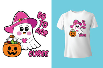 Spooky vibes halloween typography with haunted house and ghost