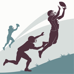 Group Of Kids Running With Balloons Black Silhou ()