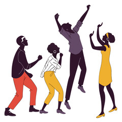 Obraz premium Group Of Runners At The Starting Line Track Silh