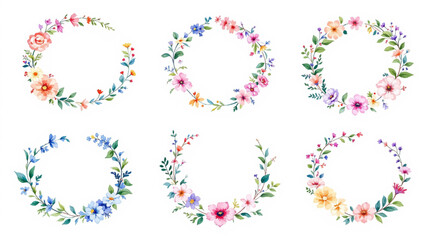 Set of floral elements