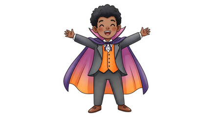 Fototapeta premium Adorable Little Vampire Halloween Costume Child