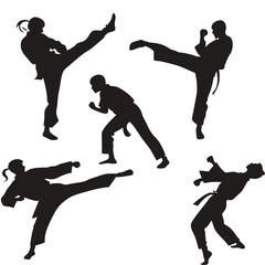 Tactical Soldiers In Various Action Poses Vecto