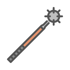 Obraz premium Morningstar filled outline icon. combat weapon color line illustration.