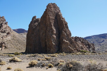 La Catedral Fels an der Felsformation Roques de García im Hochland Las Cañadas auf Teneriffa