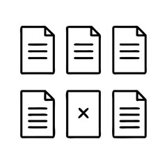 document icons. paper symbol with single and multiple page. transparent png and vector illustration.
