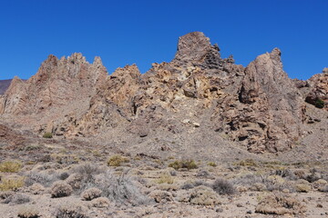 Felsformation Roques de García Fels im Hochland Las Cañadas auf Teneriffa