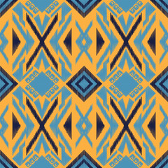 vintage embroidery ikat ethnic batik boho aztec tribal ancient pattern seamless background for fashion fabric and textile,2d illustration
