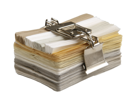 Organizing business documents office professional environment view isolated on transparent background, png