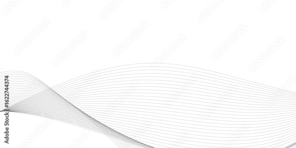 Wall mural abstract grey wave lines on transparent background. digital frequency track equalizer. abstract freq