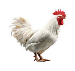 Fototapeta premium Rooster strutting proudly in farmyard animal rural isolated on transparent background, png