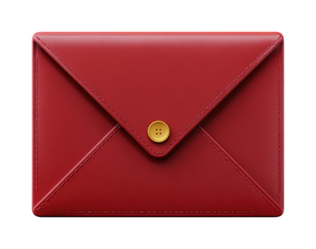 Elegant red envelope for special occasions stylish design digital minimalist isolated on transparent background, png - Powered by Adobe