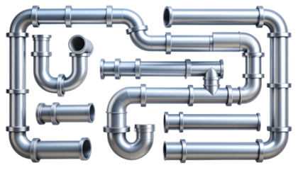 Intricate network of metal pipes, industrial infrastructure and engineering marvel