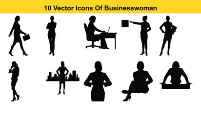 Professional businesswoman in a modern corporate setting vector illustration