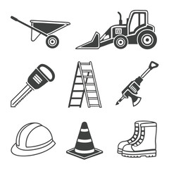 Simple Icon Vector Art Set of Basic Shapes Minimalist Style Design Elements