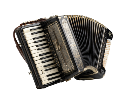 Accordion performance at cultural festival event musical instrument vibrant scene isolated on transparent background, png