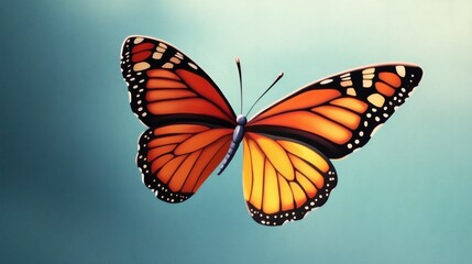 Fototapeta premium A digitally rendered monarch butterfly in flight.