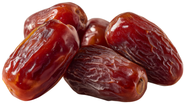 Fresh dates on a transparent background for culinary use